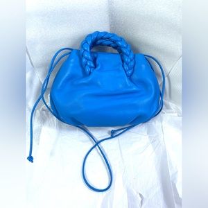 Vibrant Blue Crossbody Bag with Braided Handle